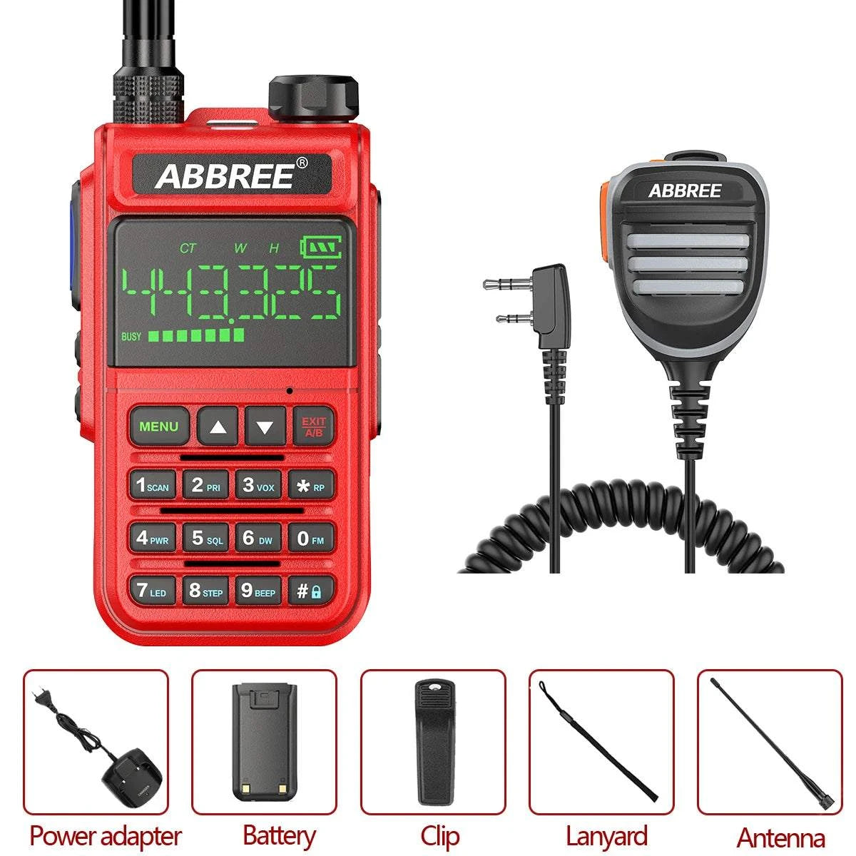 ABBREE AR-518 6 Bands Amateur Ham Two Way Radio 256CH Air Band Walkie Happy RadiosABBREE AR-518 6 Bands Amateur Ham