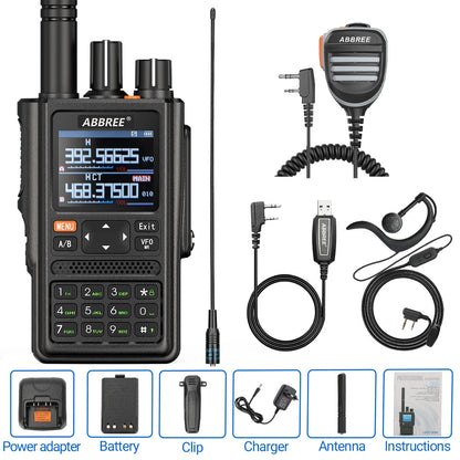 ABBREE AR-F8 GPS Transciver Full Band Walkie Talkie Outdoor Handheld WHam Radios