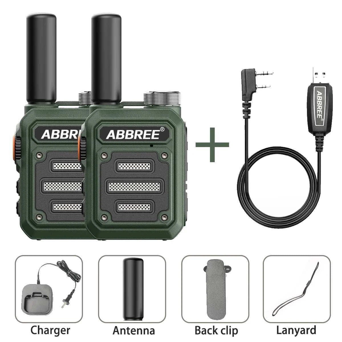 2pcs ABBREE AR-63 Mini Walkie Talkie Wireless Copy Frequency VOX SOS MHam Radios