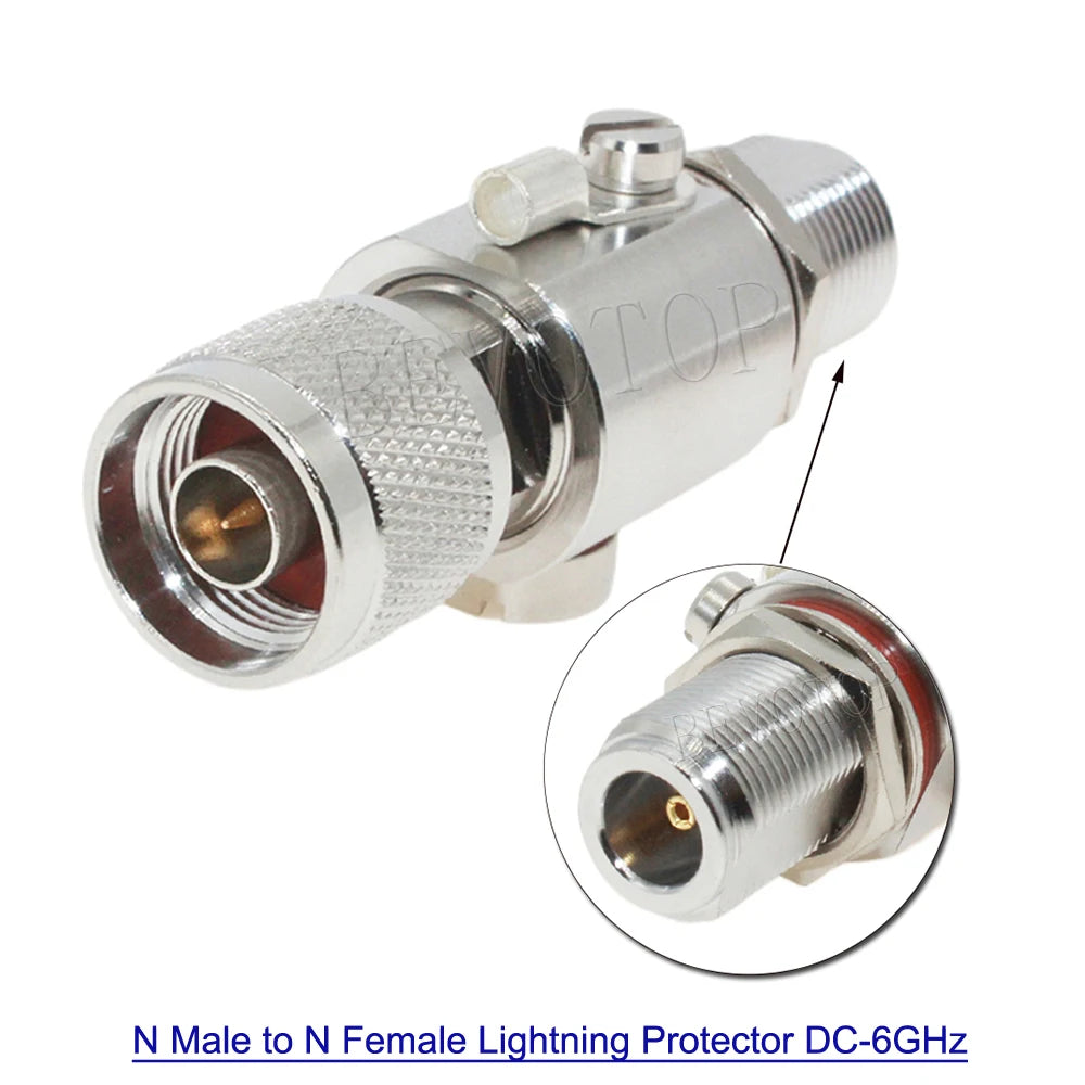 DC-6GHz N Male to Female N-JK-KK Coaxial Lightning Arrestor Surge ProtHappy RadiosDC-6GHz