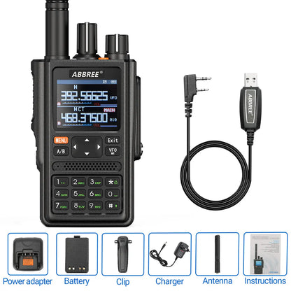 ABBREE AR-F8 GPS Transciver Full Band Walkie Talkie Outdoor Handheld WHam Radios