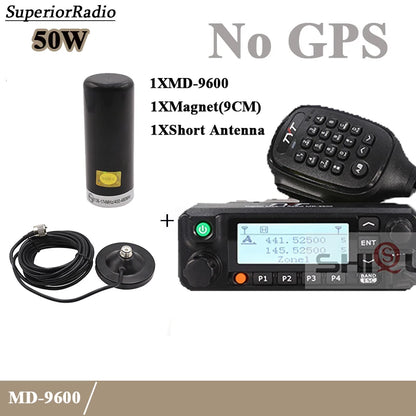 TYT MD-9600 DMR Digital Car Mobile Radio GPS 50W Dual Band 136-174MHz Ham Radios