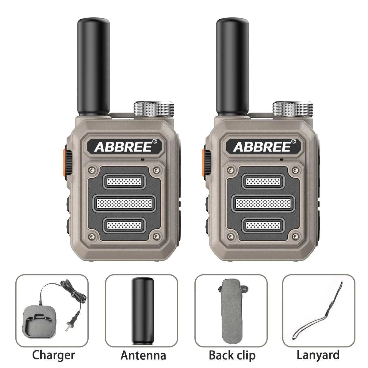 2pcs ABBREE AR-63 Mini Walkie Talkie Wireless Copy Frequency VOX SOS MHam Radios