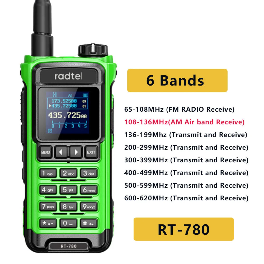 Radtel RT-780 136-620Mhz Amateur Walkie-Talkies Air Band Radio ReceiveHam Radios