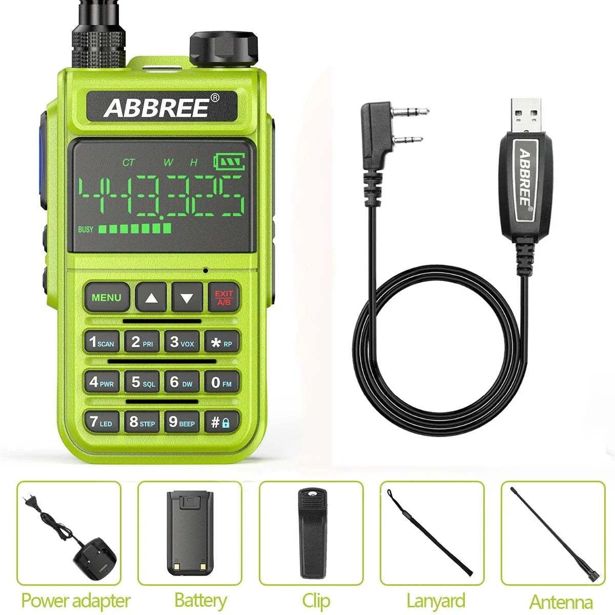 ABBREE AR-518 6 Bands Amateur Ham Two Way Radio 256CH Air Band Walkie Happy RadiosABBREE AR-518 6 Bands Amateur Ham