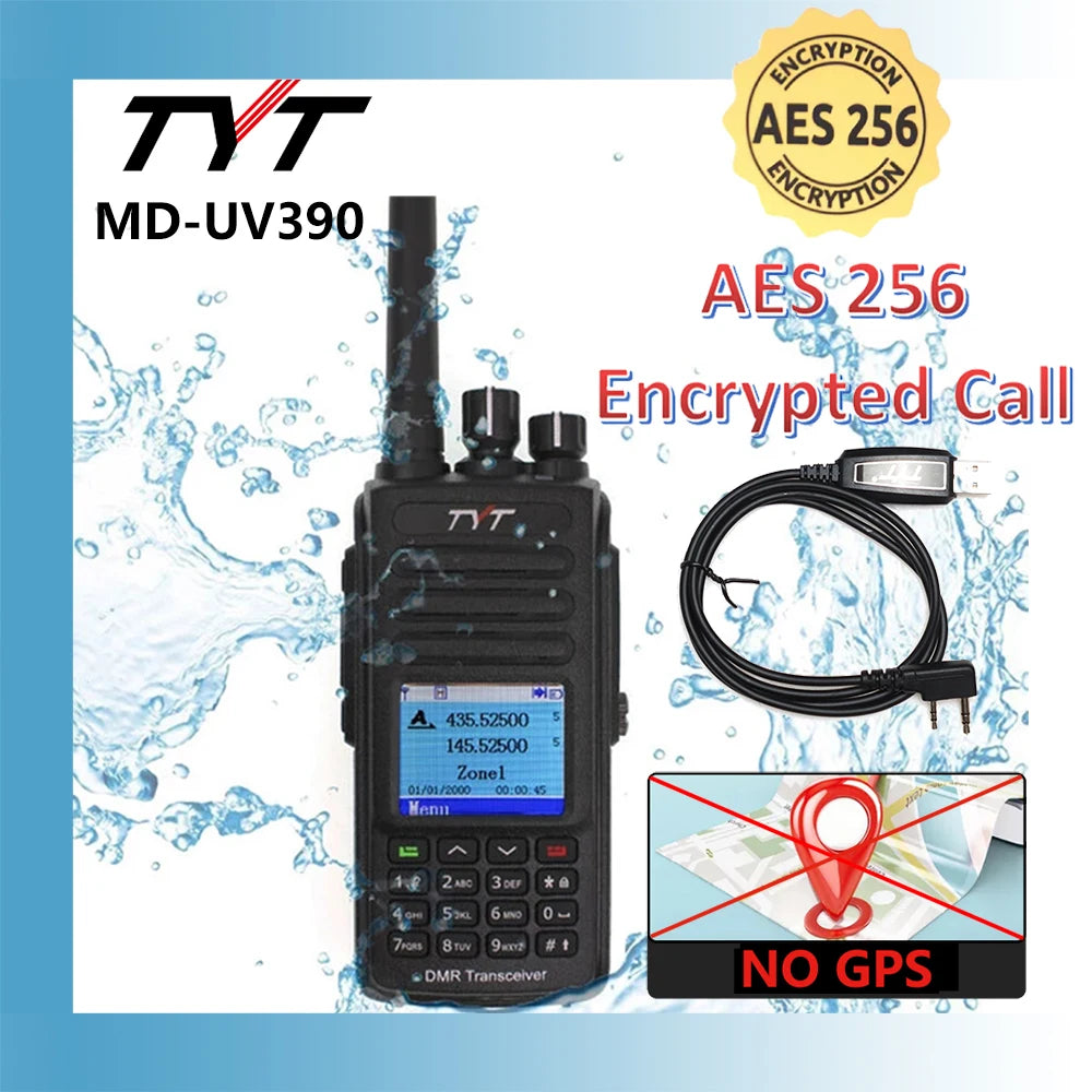 NEW 10W AES256 Encryption TYT MD-UV390/UV380 DMR Walkie Talkie VHF/UHFHam Radios