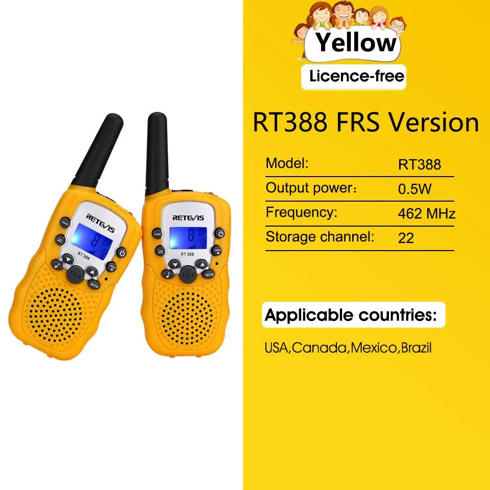 Retevis RT388 Walkie Talkie Children 2 Pcs Children Radio Receiver WalHam Radios