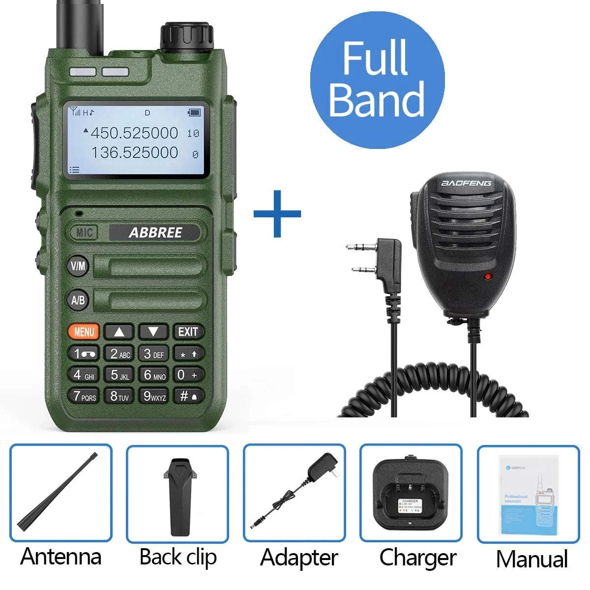 ABBREE AR-F5 10W Powerful Automatic Wireless Copy Frequency support USHam Radios