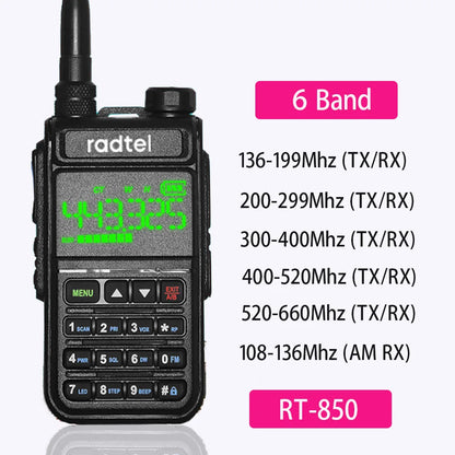 Radtel RT-850 6 Band Amateur Ham Two Way Radio 128CH Walkie Talkie AirHappy RadiosRadtel RT-850 6 Band Amateur Ham