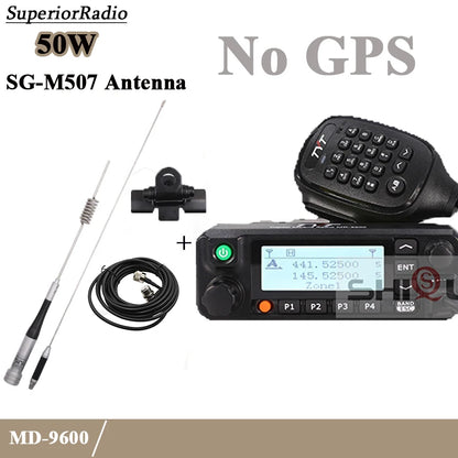 TYT MD-9600 DMR Digital Car Mobile Radio GPS 50W Dual Band 136-174MHz Ham Radios