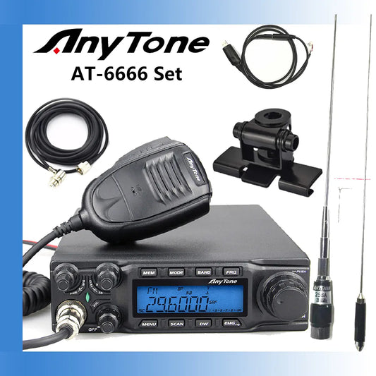 AnyTone AT-6666 Mobile Receiver Truck Radio AM 45W FM 60W High Power fHam Radios