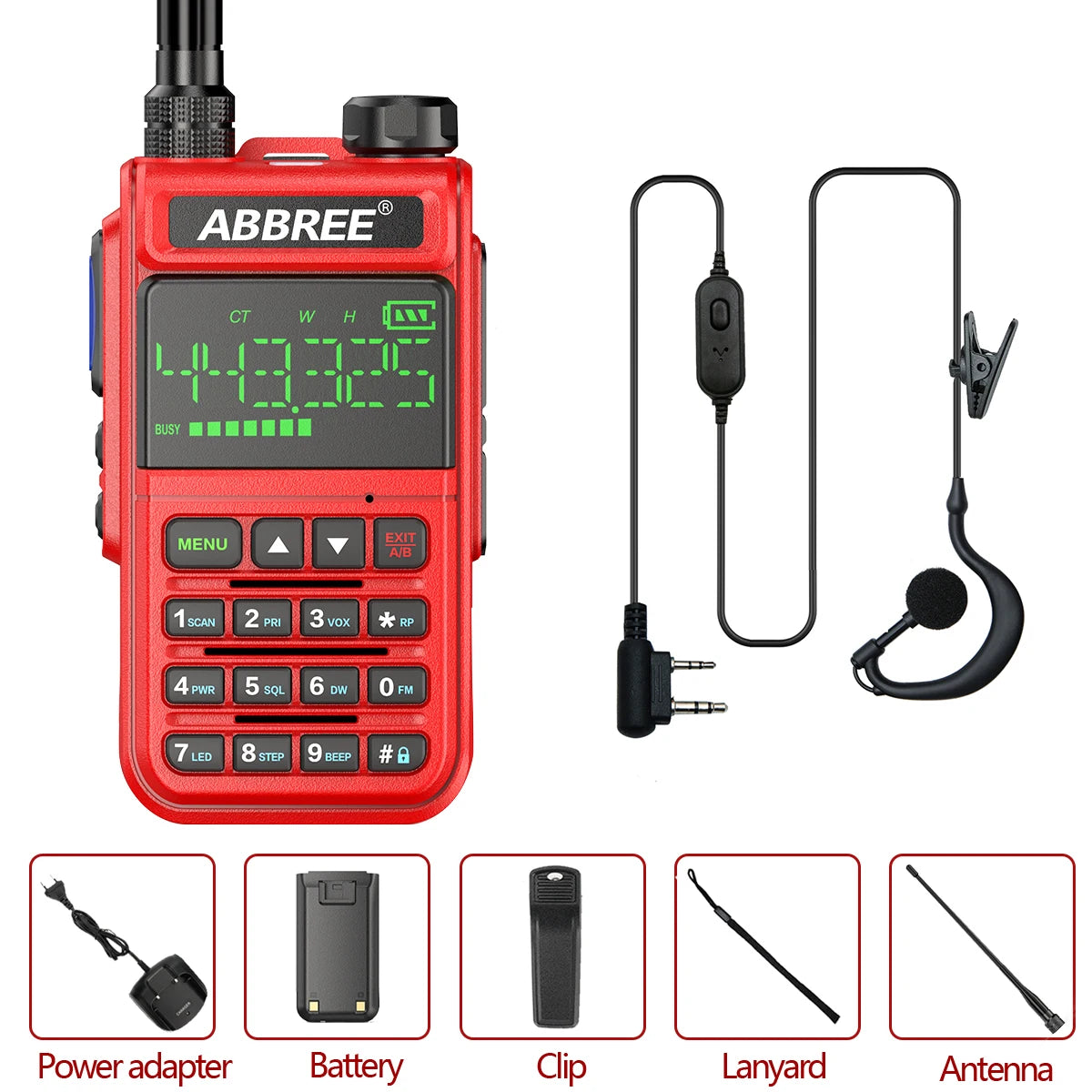 ABBREE AR-518 Air Band Full Band Wireless Copy Frequency Police ScanneHam Radios