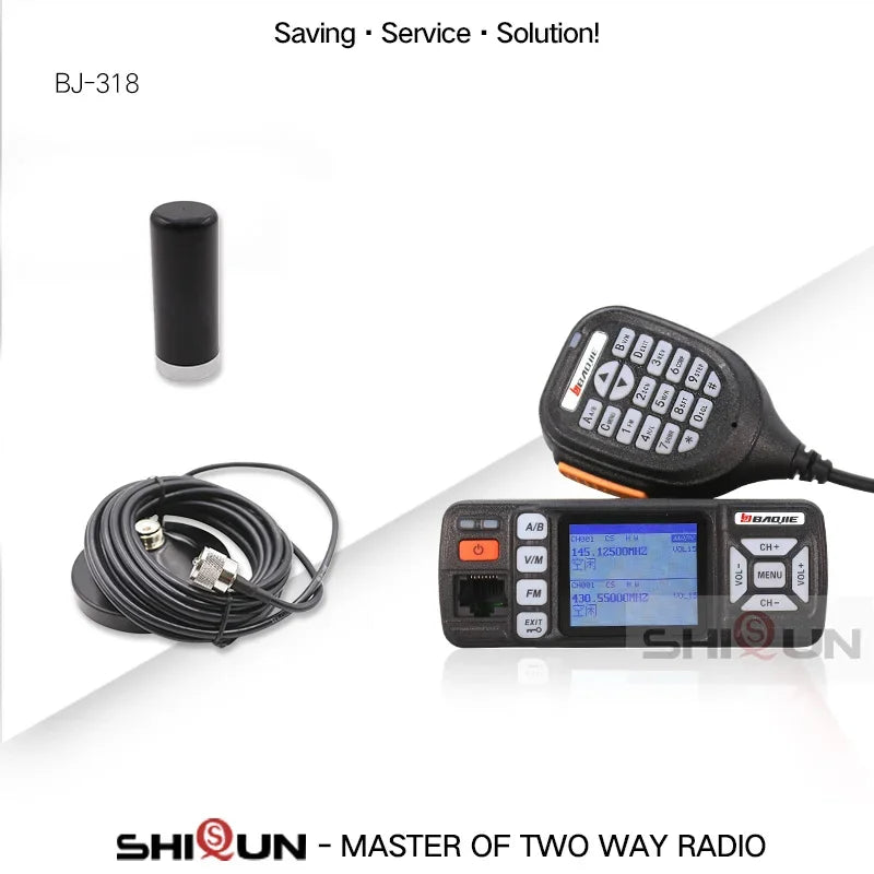 BJ-318 Walkie Talkie Baojie Car Mobile Radio Station transceiver Dual Ham Radios