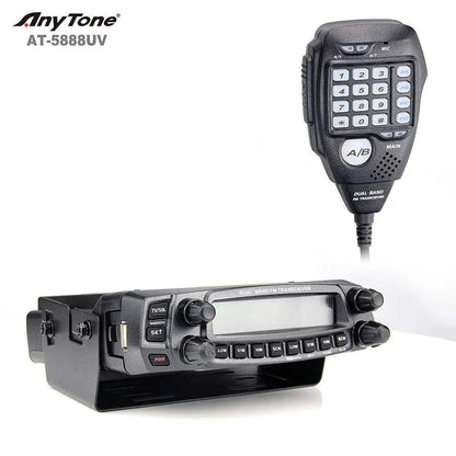 AnyTone AT-5888UV 50W 10KM FM Mobile Radio 136-174MHz 400-480MHz Repeater Compander Scramble Long Distance Wireless