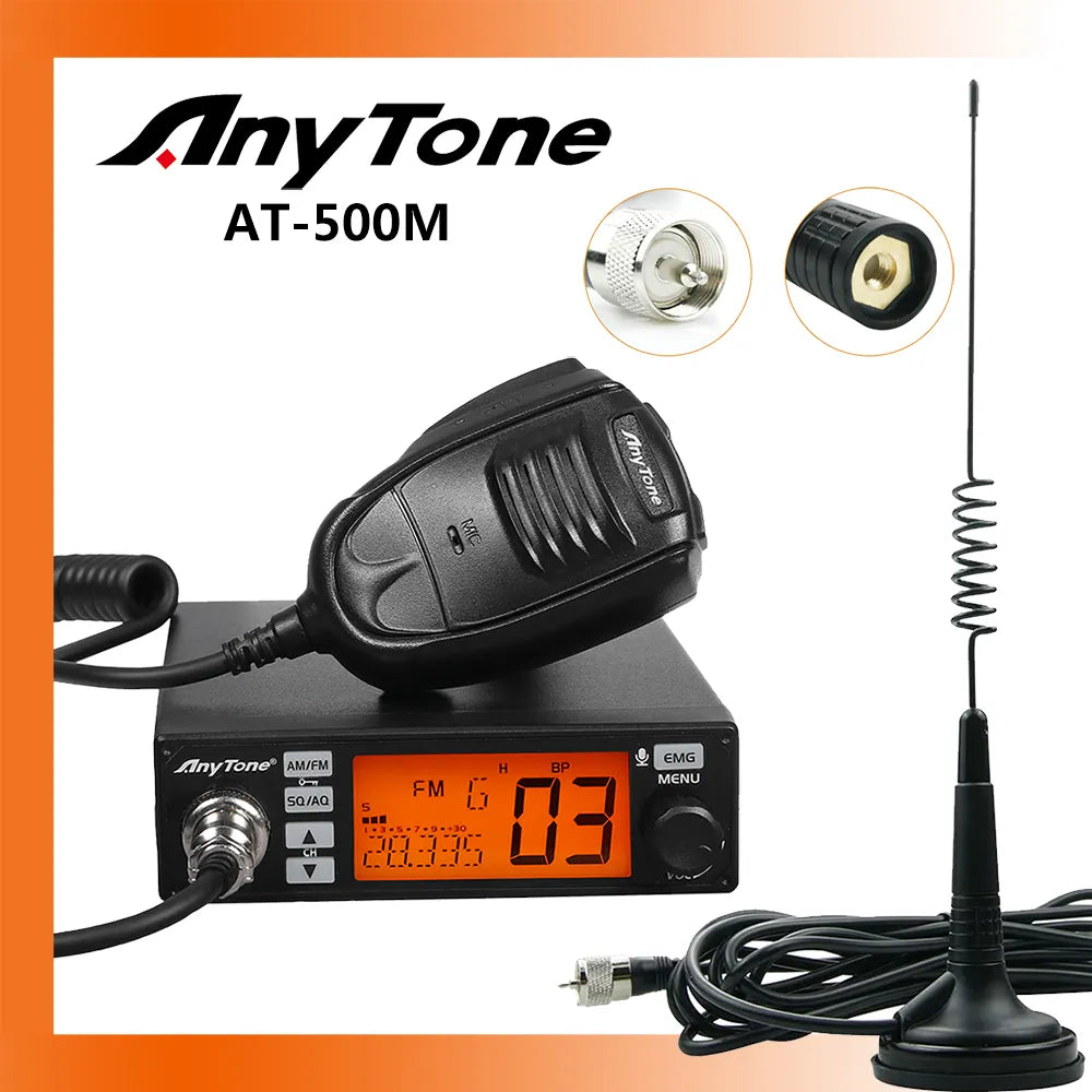 CB Mobile: Anytone AT-500M VOX CB Radio AM/FM 27Mhz Truck Radio AM/FM Ham Radios