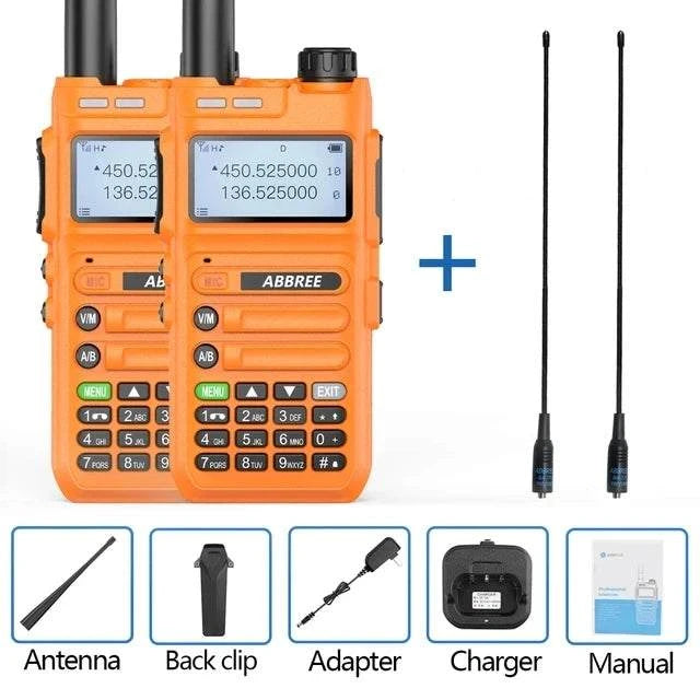 2PCS ABBREE AR-F5 wireless copy frequency Walkie Talkie 136-520MHZ LonHam Radios