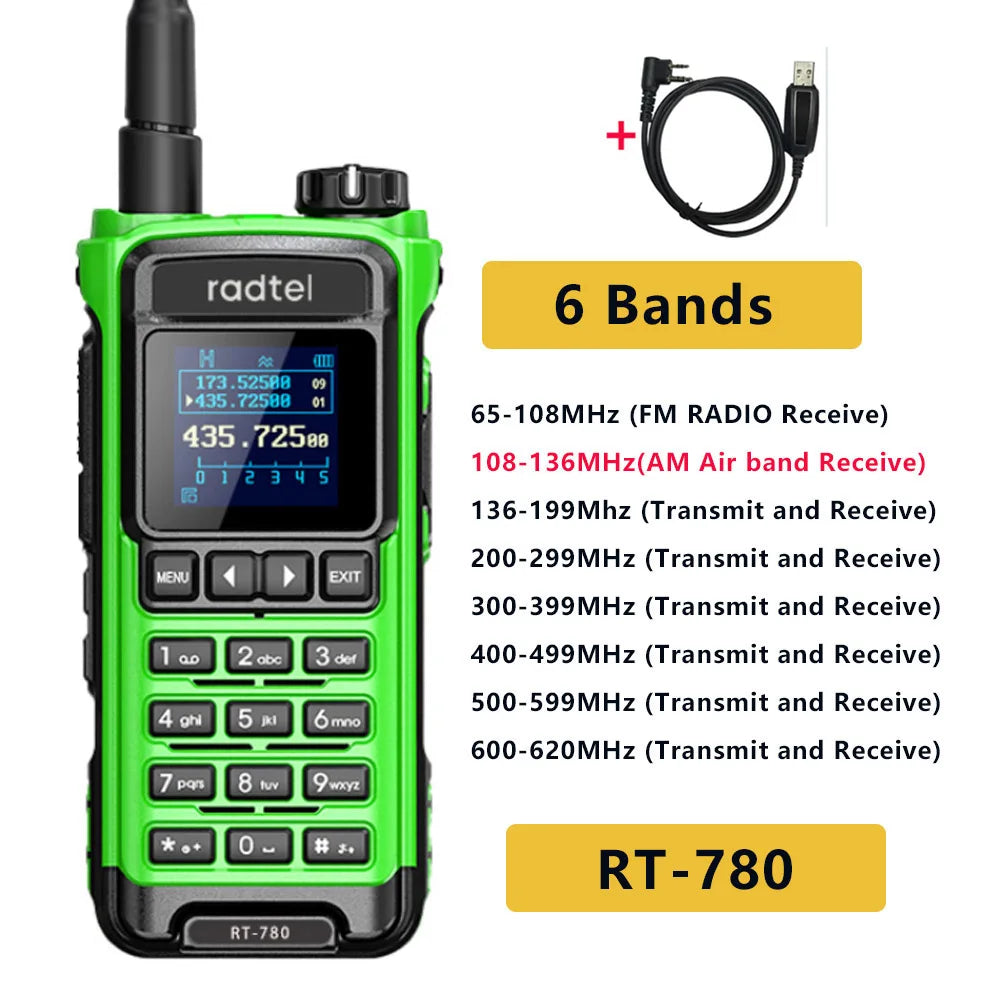 Radtel RT-780 136-620Mhz Amateur Walkie-Talkies Air Band Radio ReceiveHam Radios