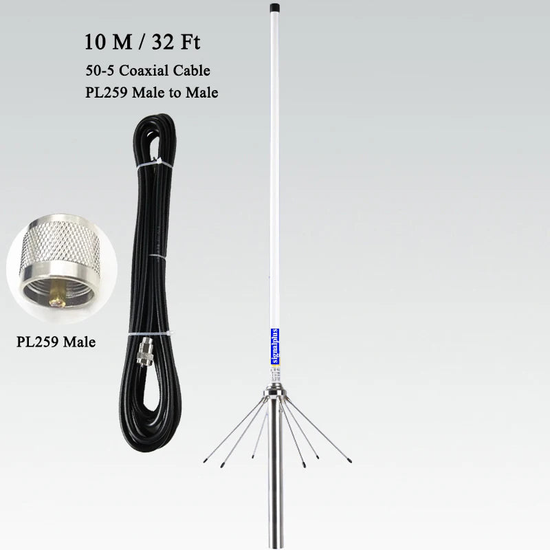 VHF UHF Omni fiberglass base antenna, UV 144/435MHz, outdoor walkie taHam Radios