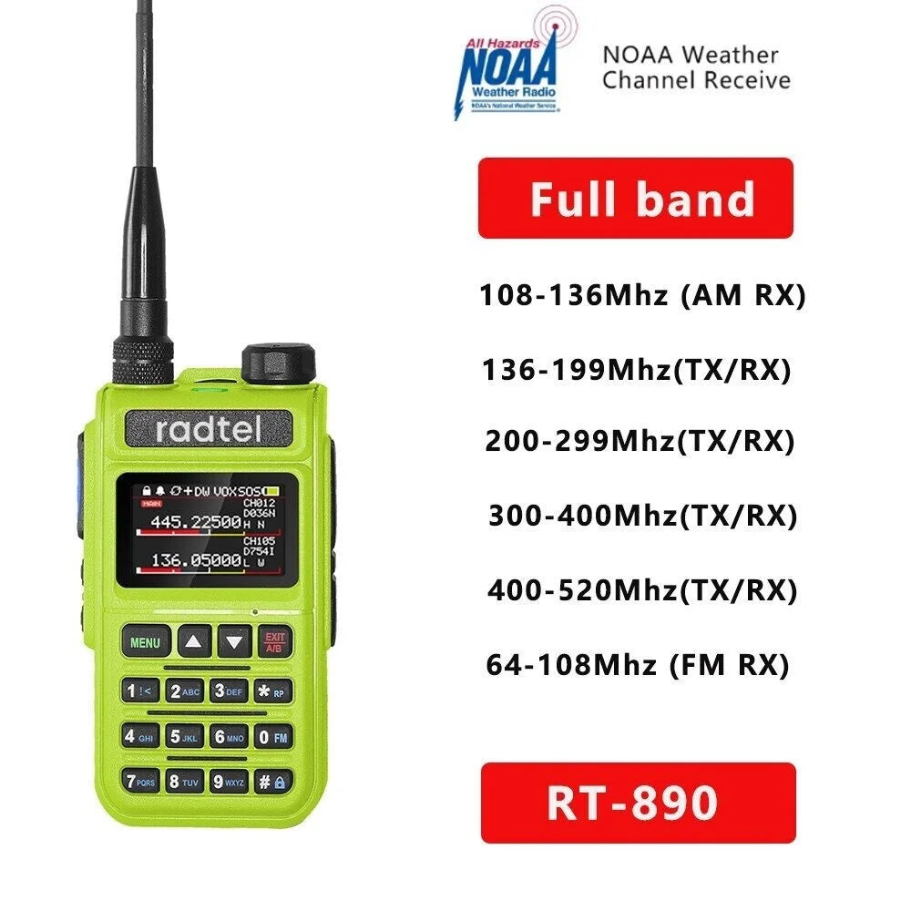 Radtel RT-890 NOAA Weather Channel 6 Band Ham  Amateur 2 Way Radio 999Ham Radios