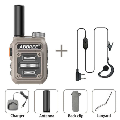 ABBREE AR-63 Mini Walkie Talkie Wireless Copy Frequency VOX SOS Multi-Ham Radios