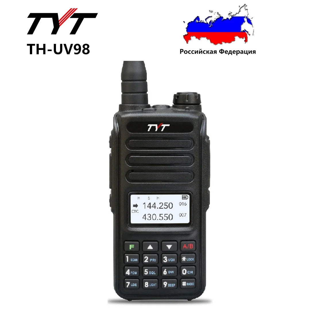 TYT TH-UV98 Dual Band Walkie Talkie Transceiver  3200mAh  200 Channels  FM Radio  Amateur Radio 10-Watt