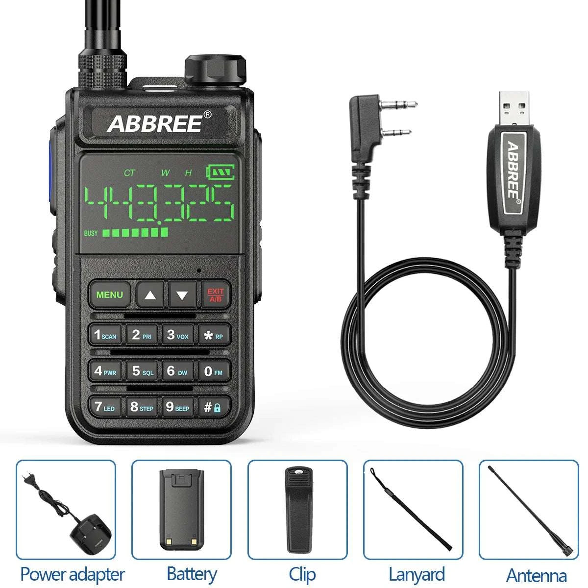 ABBREE AR-518 108-660MHz Air Band Walkie Talkie Wireless Copy FrequencHam Radios