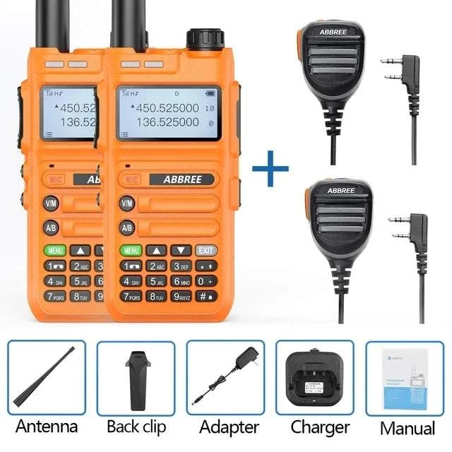 2PCS ABBREE AR-F5 wireless copy frequency Walkie Talkie 136-520MHZ LonHam Radios