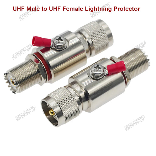 UHF Male to UHF Female Connectors Radio Repeater Coaxial Anti-LightninHappy RadiosUHF Male