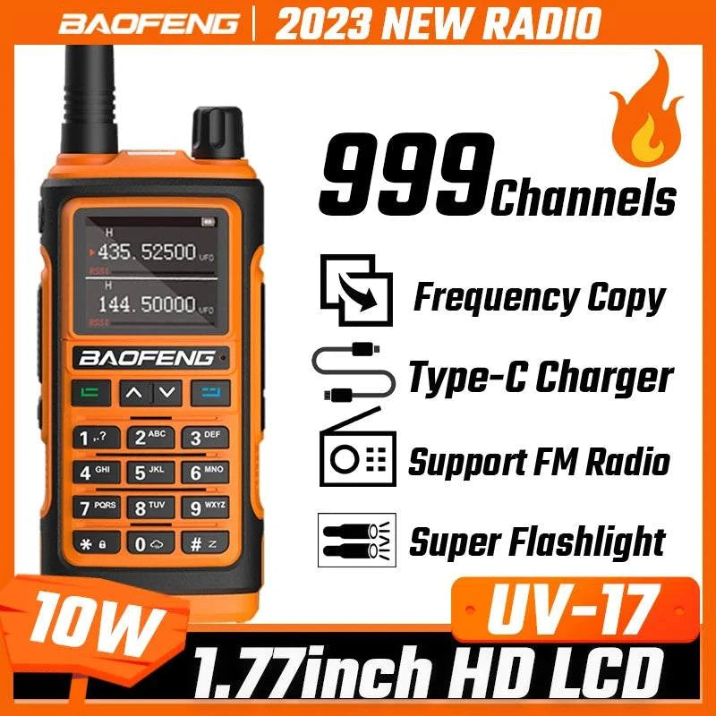 2023 Baofeng UV-17 Walkie Talkie Profesional Dual Band Powerful UHF VHHam Radios