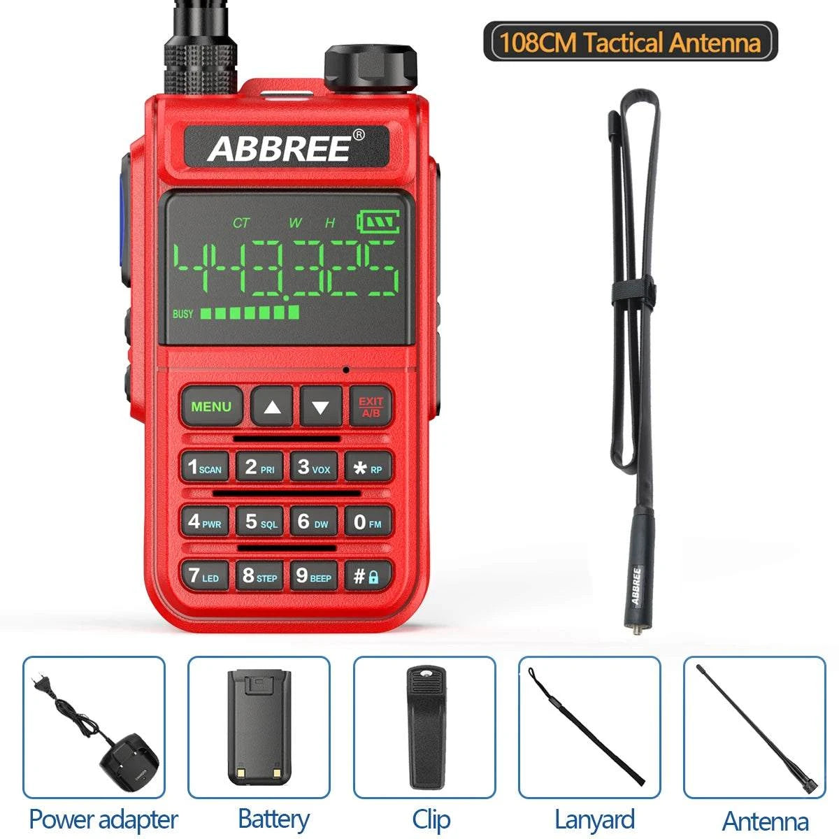 ABBREE AR-518 6 Bands Amateur Air Band Ham Two Way Radio VOX DTMF SOS Happy RadiosABBREE AR-518 6 Bands Amateur Air Band Ham