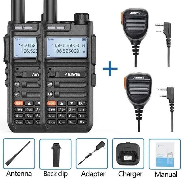 2PCS ABBREE AR-F5 wireless copy frequency Walkie Talkie 136-520MHZ LonHam Radios