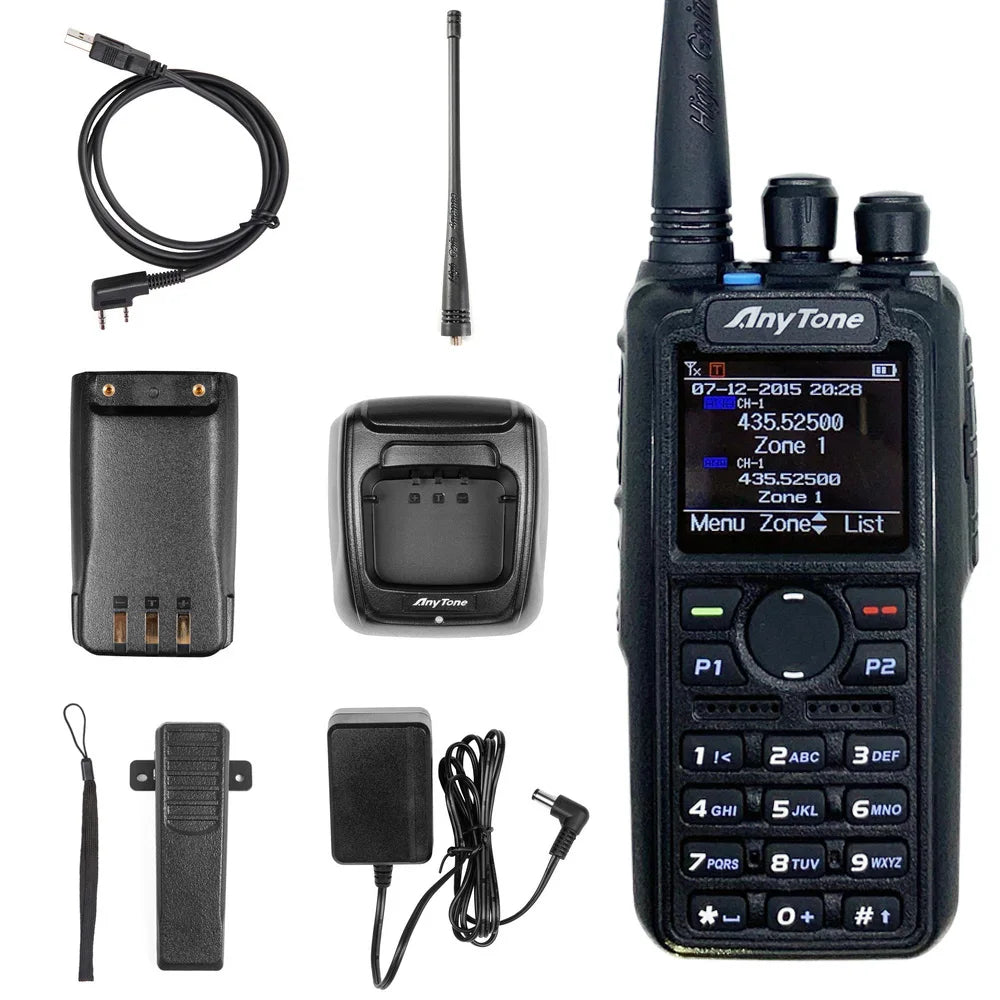 AnyTone  AT-D878S Digital/Analog Two-Way Walkie Talkie AES256 Encryption 400-480MHz Walkie Talkie GPS DMR Portable Walkie Talkie