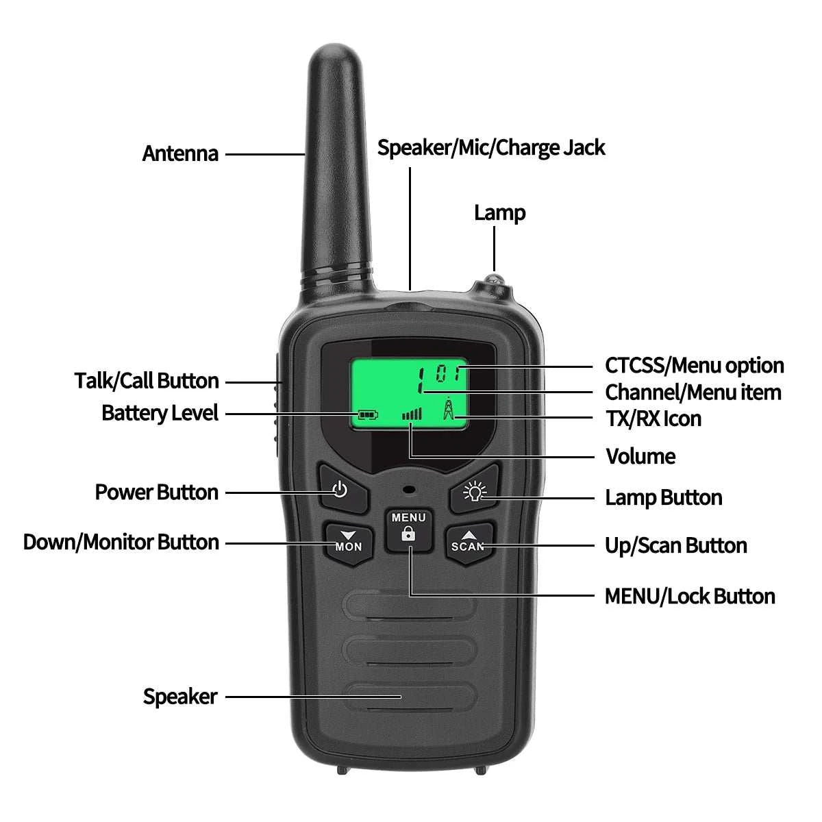 2 Pcs Original  BF-T5B Mini  Walkie Talkie Rechargeable Walkie-TalkiesHam Radios