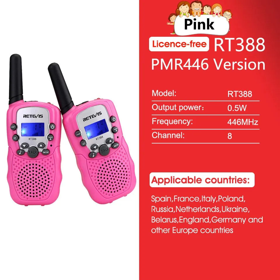 Retevis RT388 Walkie Talkie Children 2 Pcs Children Radio Receiver WalHam Radios