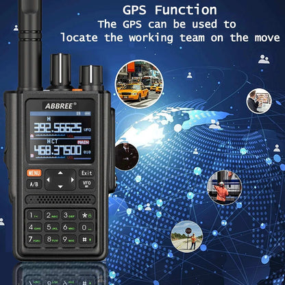 2pcs ABBREE AR-F8 GPS 6 Band Amateur Talkie high power 136-520MHz FreqHam Radios