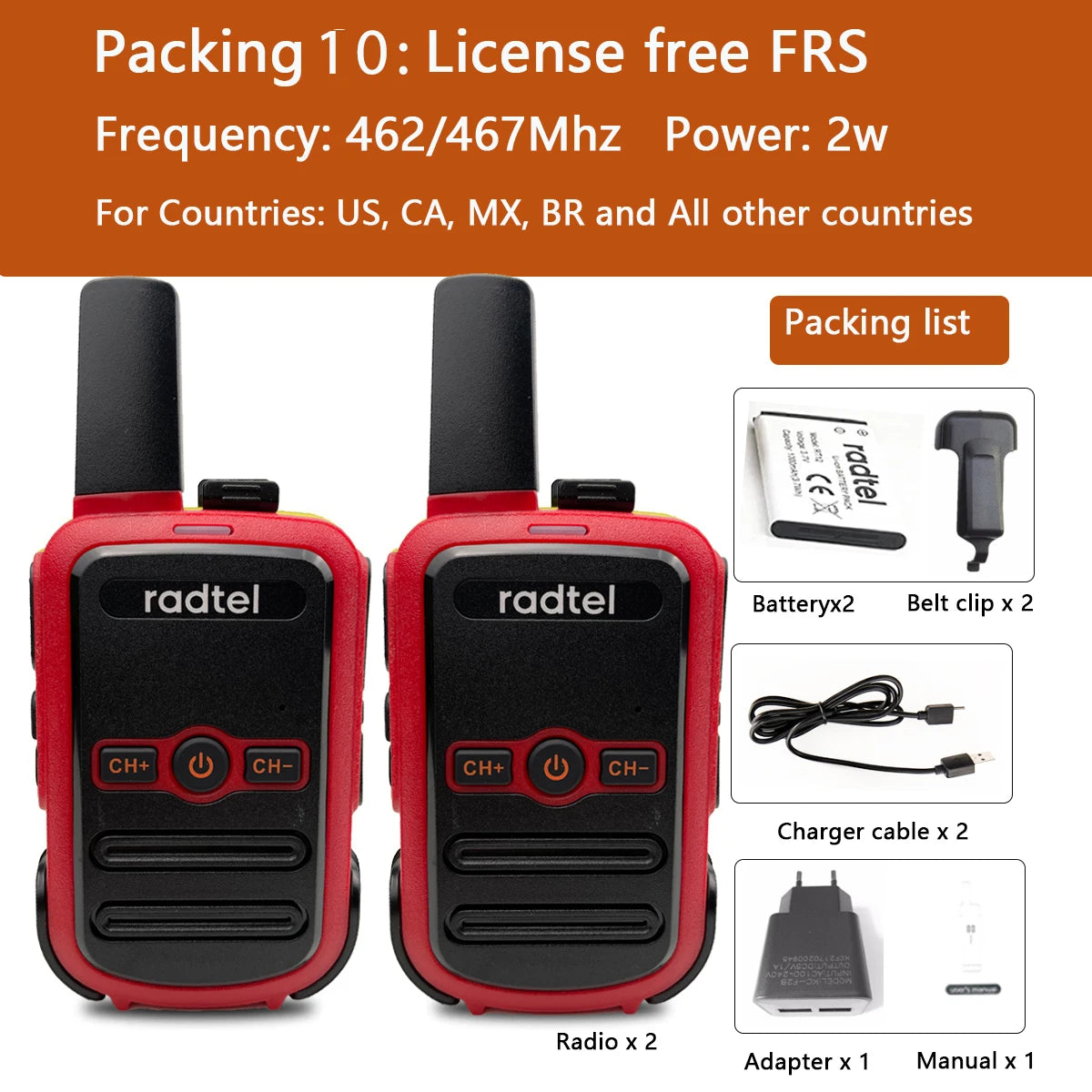 Mini Walkie Talkie Radtel RT12 Portable Two Way Radio PMR FRS Radio CoHappy RadiosMini Walkie Talkie Radtel RT12 Portable