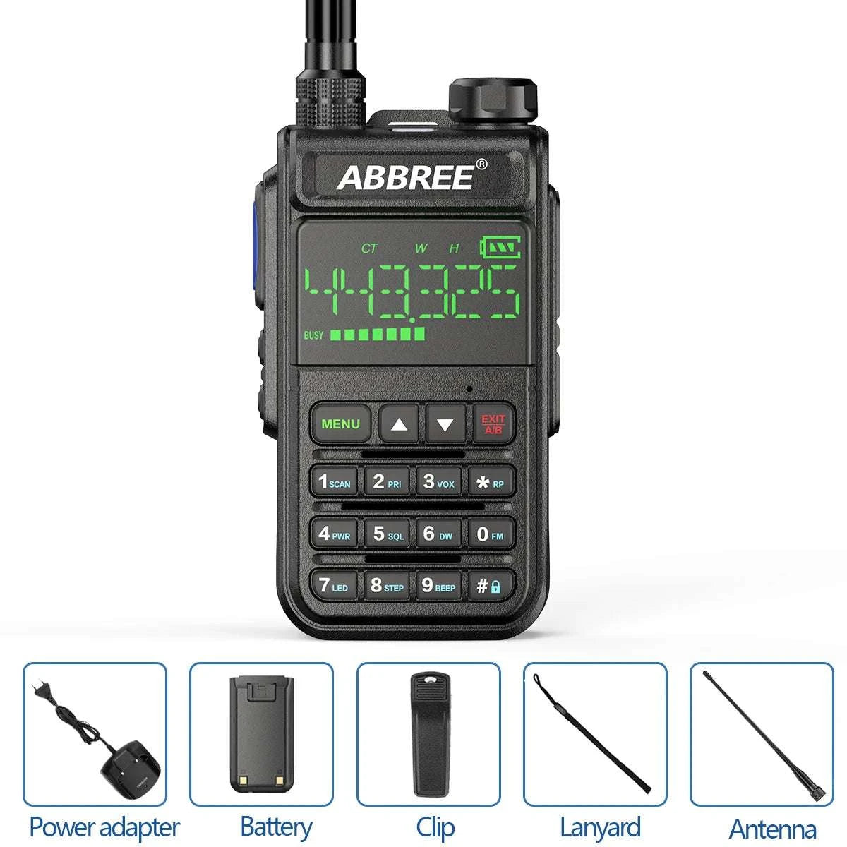 ABBREE AR-518 6 Bands Amateur Ham Two Way Radio 256CH Air Band Walkie Happy RadiosABBREE AR-518 6 Bands Amateur Ham