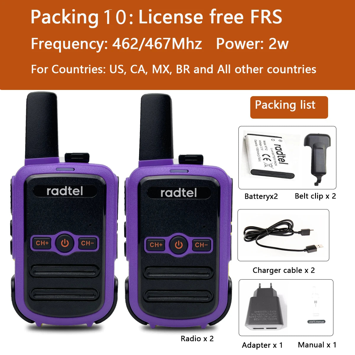 Mini Walkie Talkie Radtel RT12 Portable Two Way Radio PMR FRS Radio CoHappy RadiosMini Walkie Talkie Radtel RT12 Portable