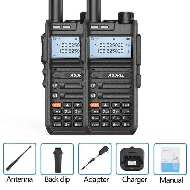 2PCS ABBREE AR-F5 wireless copy frequency Walkie Talkie 136-520MHZ LonHam Radios