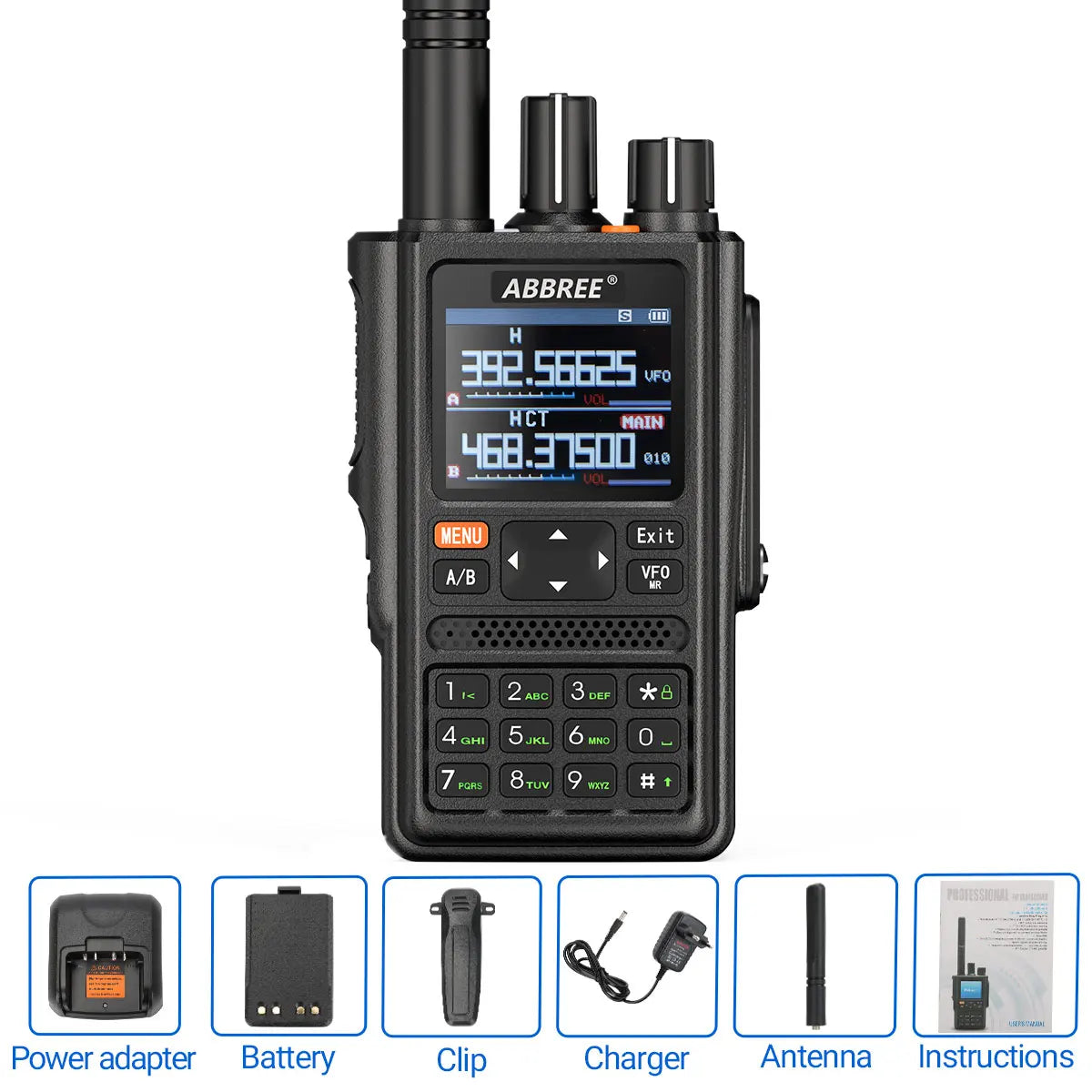 ABBREE AR-F8 GPS Transciver Full Band Walkie Talkie Outdoor Handheld WHam Radios