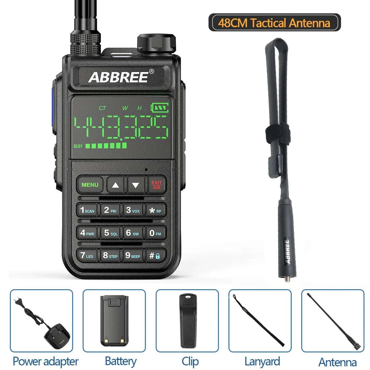 ABBREE AR-518 6 Bands Amateur Air Band Ham Two Way Radio VOX DTMF SOS Happy RadiosABBREE AR-518 6 Bands Amateur Air Band Ham