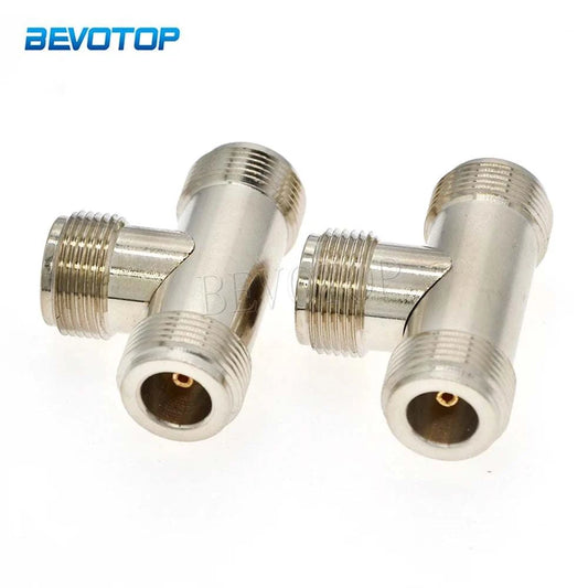 1Pcs N Female to 2x N Female Jack T Type RF Adapter Connector Coaxial Happy RadiosFemale Jack