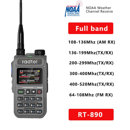 Radtel RT-890 NOAA Weather Channel 6 Band Ham  Amateur 2 Way Radio 999Ham Radios