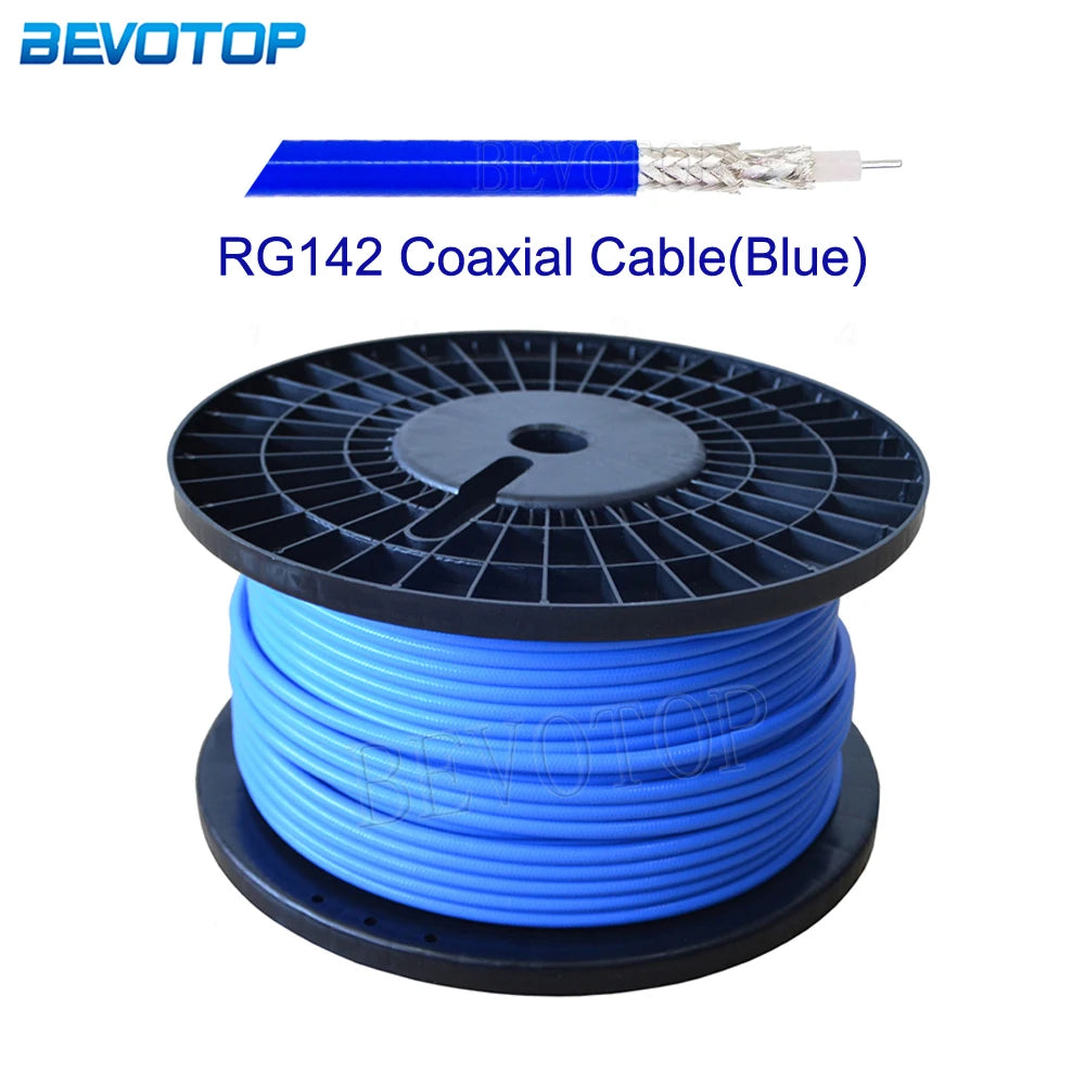 Brown/Blue FEP Jacket RG142 50-3 Double Shielded RF Coaxial Cable RG-1Ham Radios