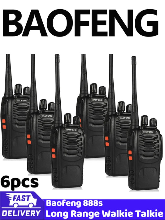 Self driving tour handheld baofeng walkie talkie BF 888 S 6 PCS or 3 pHam Radios