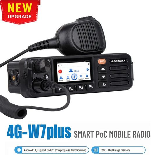 New ANYSECU Unlocked 4G Network Radio 4G-W7PLUS Android 11 WIFI POC Radio TM-7plus work with Real-ptt Zello Walkiefleet
