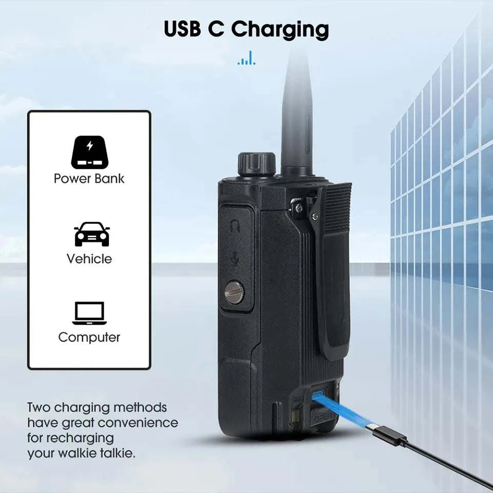 Retevis RA89 Walkie Talkie USB C Charge IP68 Waterproof 10W Long RangeHam Radios