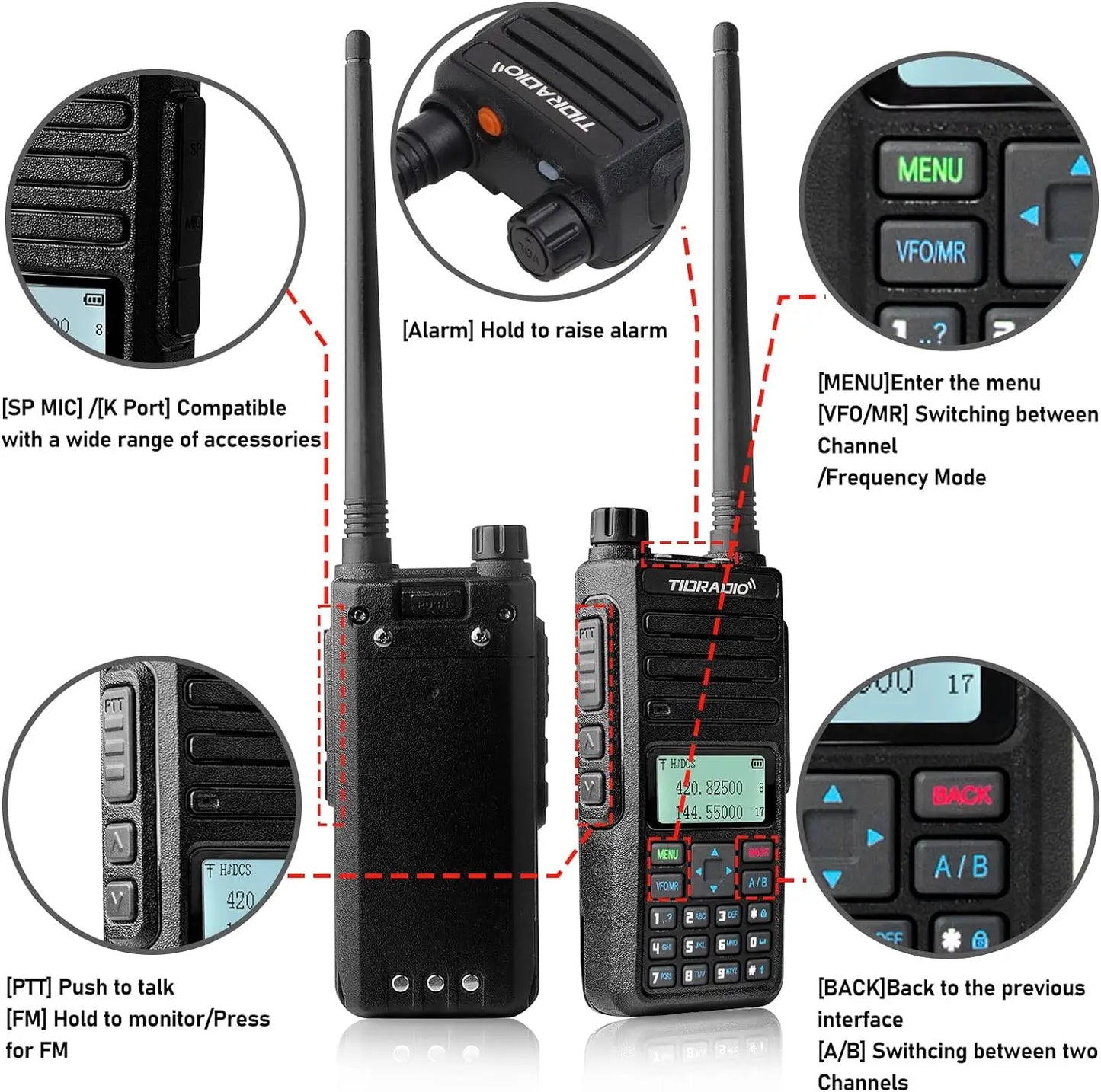 TIDRADIO TD H6 10W long Range Walkie Talkie Professional Ham Radio Hunting Station Wireless Comunicador Upgraded from UV-5R