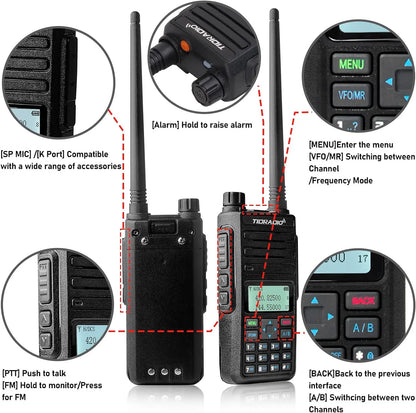 TIDRADIO TD H6 10W long Range Walkie Talkie Professional Ham Radio Hunting Station Wireless Comunicador Upgraded from UV-5R