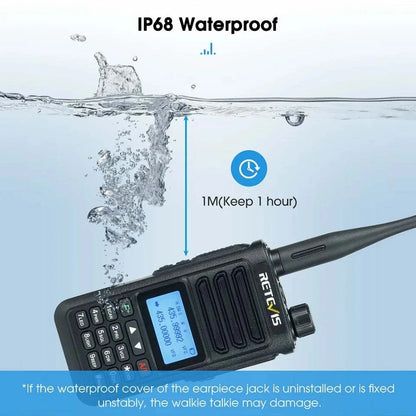 Retevis RA89 Walkie Talkie USB C Charge IP68 Waterproof 10W Long RangeHam Radios